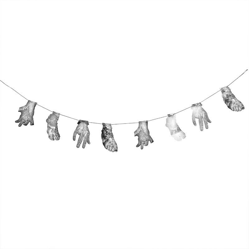 Halloween Blood Knife String Broken Hands And Feet Pendant Haunted House Rotten Blood Hands And Feet String Decoration Horror Pull Flower Props