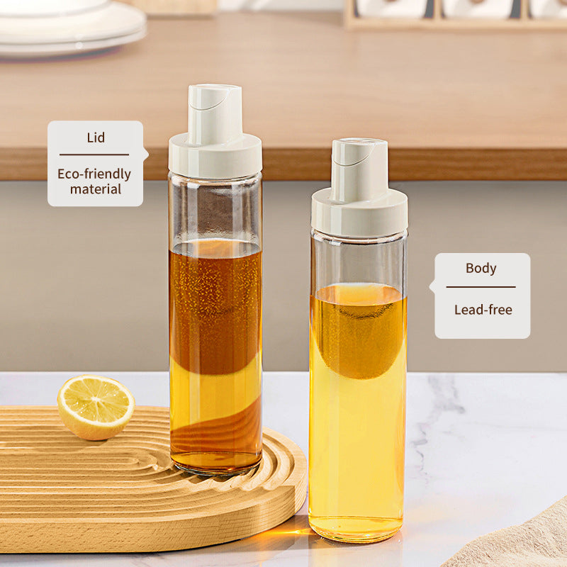 Automatic Open Glass Oil Pot Soy Sauce Vinegar Condiment Bottle