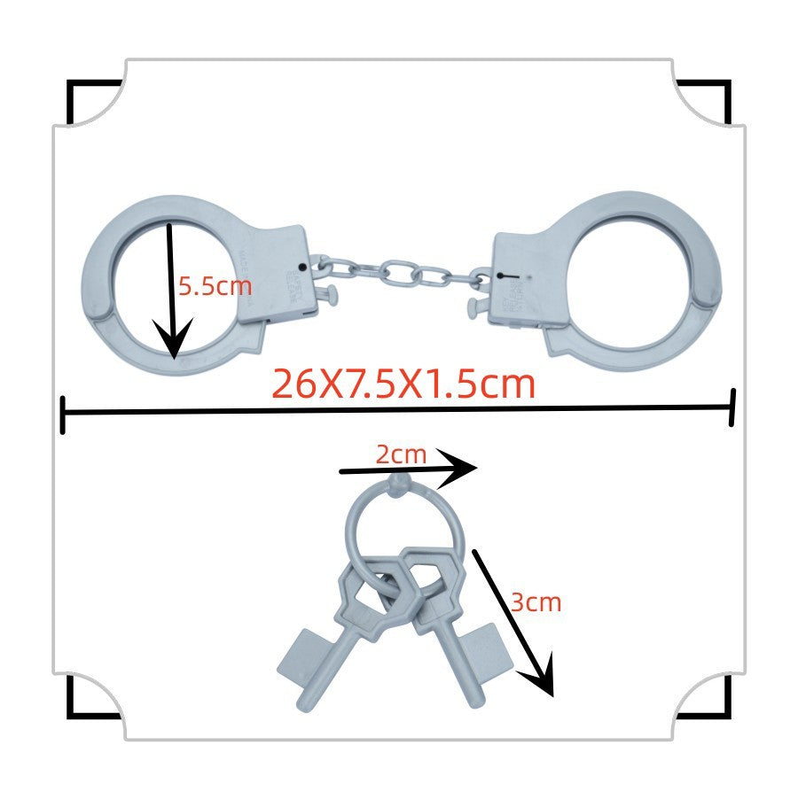 New Large Plastic Adult Handcuffs Children Handcuffs Toys Double Lock Creative Trick Halloween Props