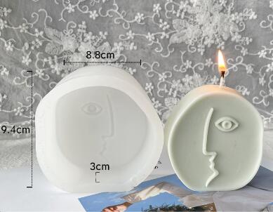 DIY Modern Creative Ceramic Human Face Expression Manual Candle Silicone Mold Aromatherapy Gypsum Decoration Resin Mold