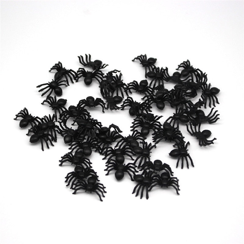 Plastic Black Spider Trick Toy Halloween Haunted House Prop Decorations Christmas Children's Day Gift