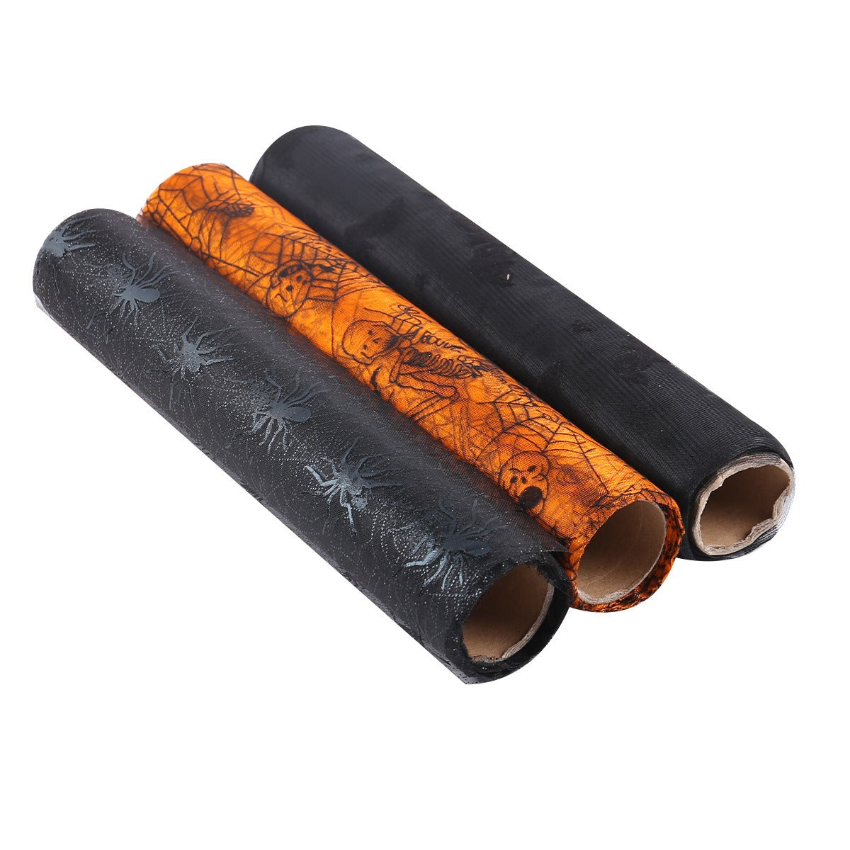 Halloween Bat Spider Web Yarn Roll Meal Mat Ghost Festival Party Table Decoration Mesh Tablecloth Table Banner