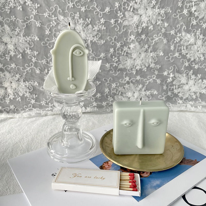 DIY Modern Creative Ceramic Human Face Expression Manual Candle Silicone Mold Aromatherapy Gypsum Decoration Resin Mold