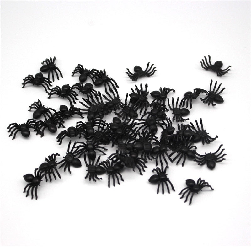 Plastic Black Spider Trick Toy Halloween Haunted House Prop Decorations Christmas Children's Day Gift