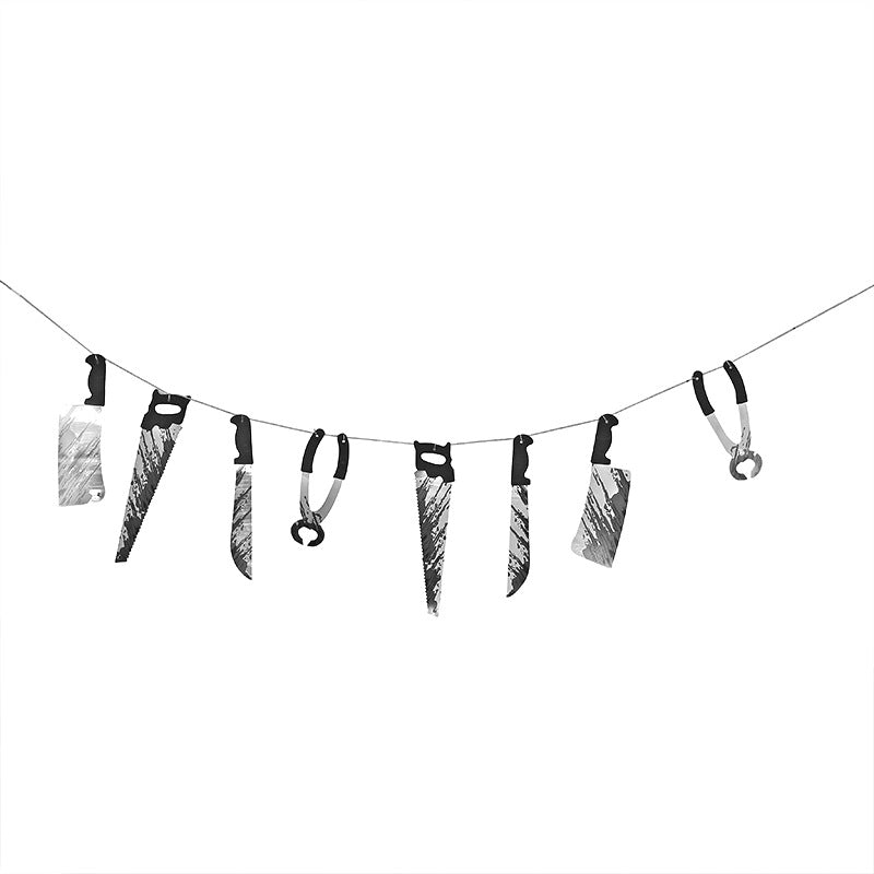 Halloween Blood Knife String Broken Hands And Feet Pendant Haunted House Rotten Blood Hands And Feet String Decoration Horror Pull Flower Props