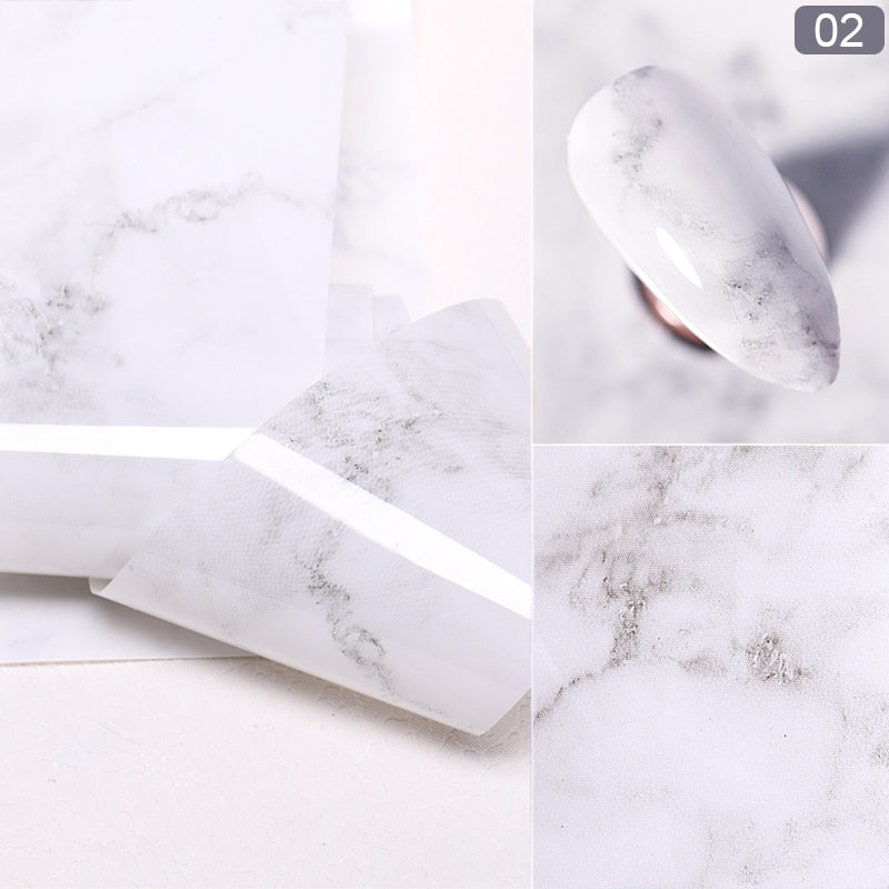 Pink Gold Sliver Nail Foils Sparkly Sky Glitter Marble Nail Art Transfer Stickers Slider Paper Nail Art Manicures Decoration