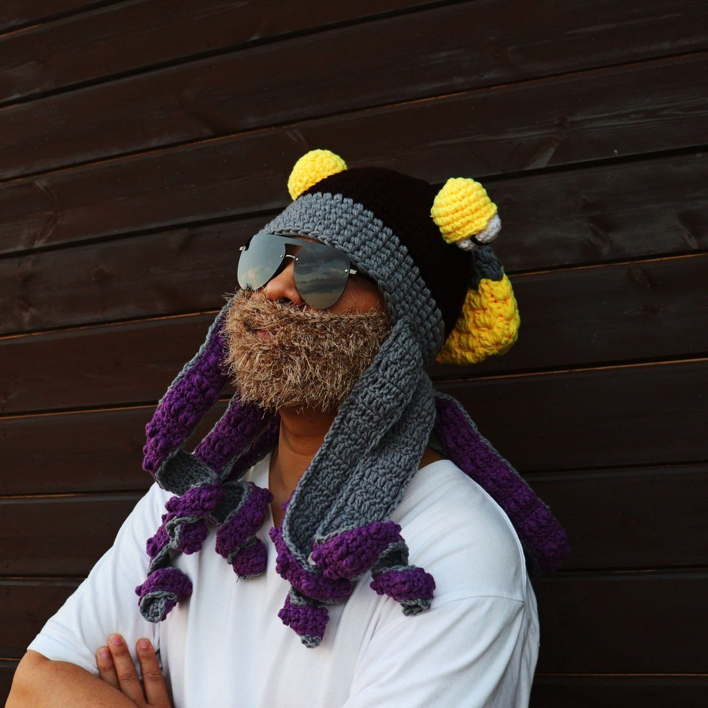 Octopus Hat New Halloween Party Trickster Eight Claw Fish Head Cover Warm Crochet Wool Hat