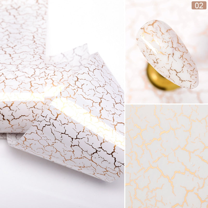 Pink Gold Sliver Nail Foils Sparkly Sky Glitter Marble Nail Art Transfer Stickers Slider Paper Nail Art Manicures Decoration