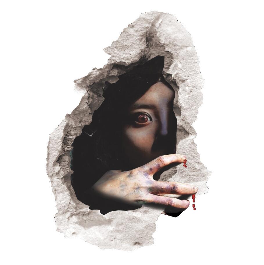 Halloween Decoration 3d View Scary Bloody Broken Ghost Sticker Halloween