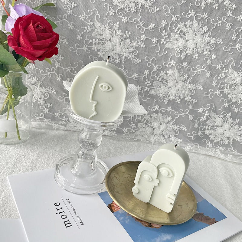 DIY Modern Creative Ceramic Human Face Expression Manual Candle Silicone Mold Aromatherapy Gypsum Decoration Resin Mold
