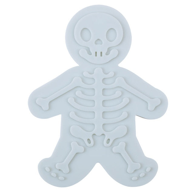 1PCS Halloween Cookie Cutter 3D Plastic Gingerbread Skeleton Biscuit Mold Fondant Pastry Dough Cutter Christmas Cake Decoration