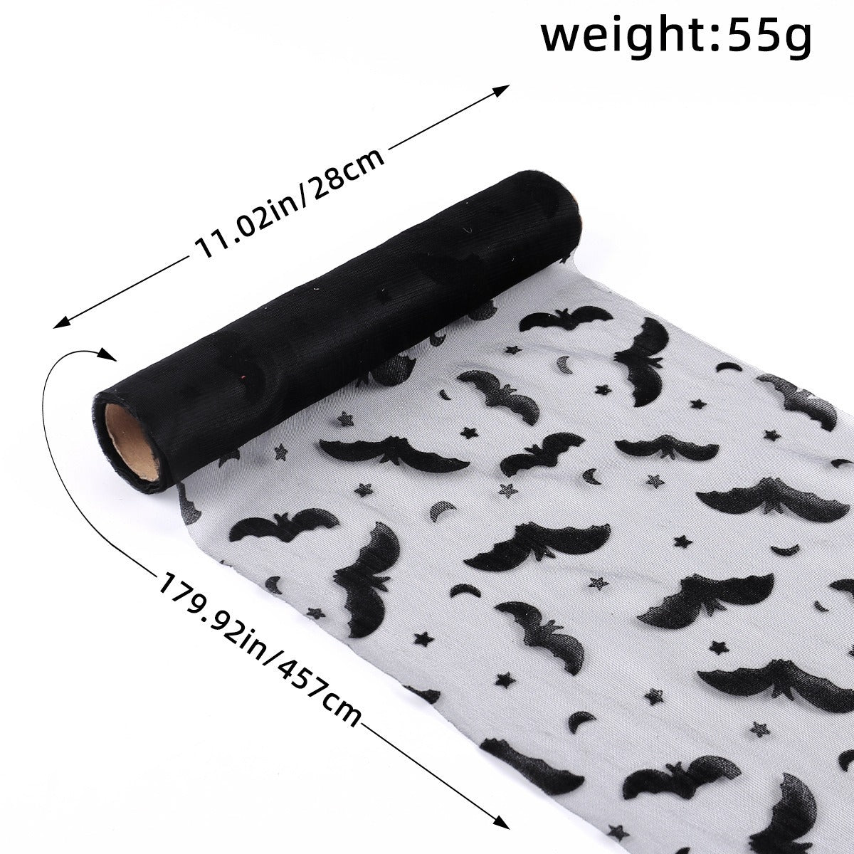 Halloween Bat Spider Web Yarn Roll Meal Mat Ghost Festival Party Table Decoration Mesh Tablecloth Table Banner