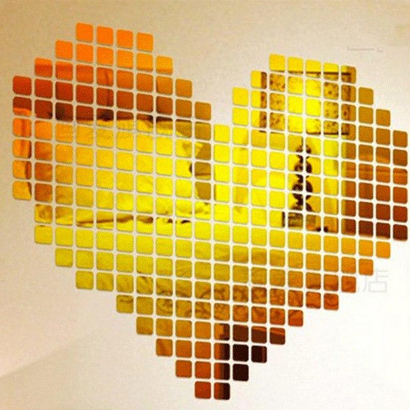 100 Pcs set Acrylic Mirrored Decorative Sticker Wall Art DIY Decoration Mirror Wall Stickers For Kids Rooms Home Decor
