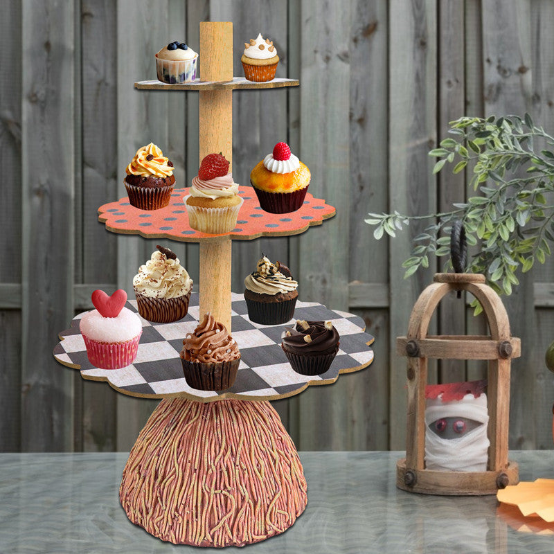 Halloween Broom Table Tree Root Ornaments Creative Commemorative Home Decoration Ornaments