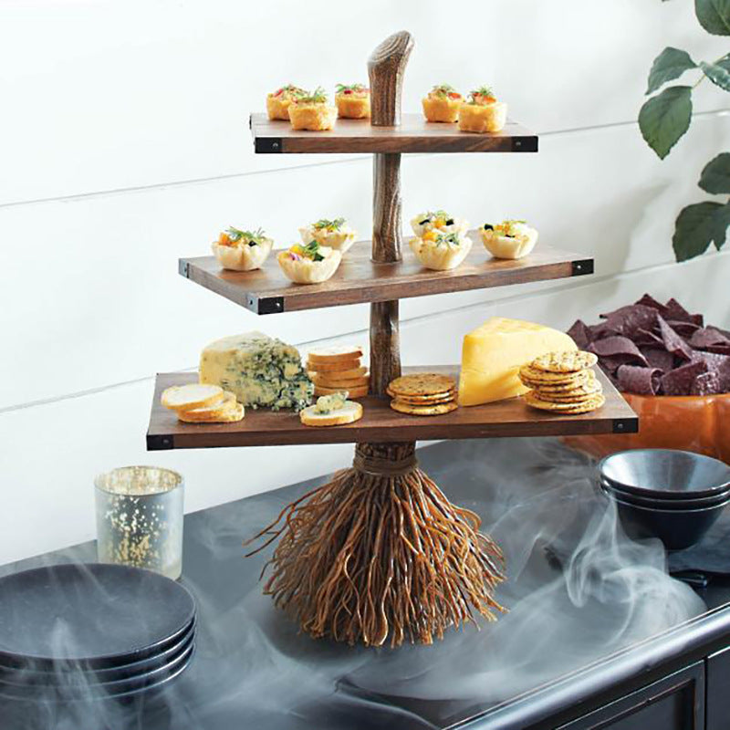 Halloween Broom Table Tree Root Ornaments Creative Commemorative Home Decoration Ornaments