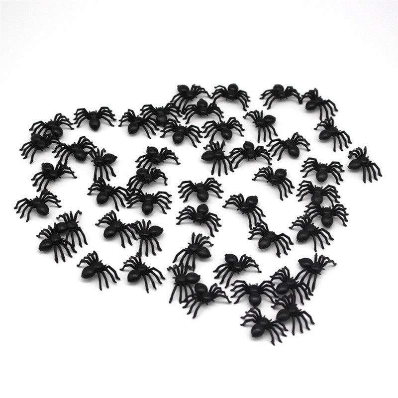 Plastic Black Spider Trick Toy Halloween Haunted House Prop Decorations Christmas Children's Day Gift