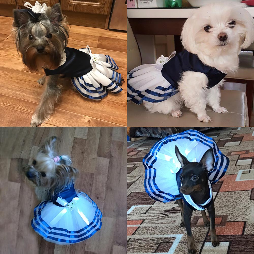 Tutu Lace Sailor Dog Dresses Stripes Skirt For Dogs Dress 6071012 Pet Princess Clothing Wholesale