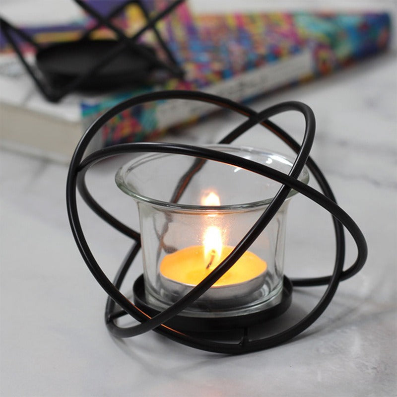New Chinese Iron Candlestick Base Gold Ornament Desktop Iron Black Metal Crafts Gift Selection