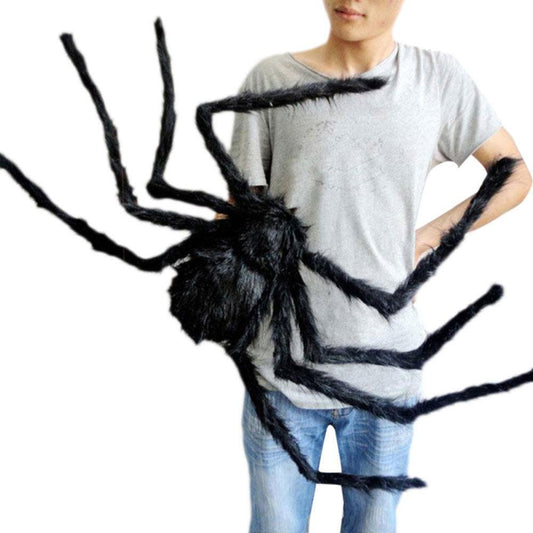 Halloween Horrible Big Black Furry Fake Spider  Halloween Decoration