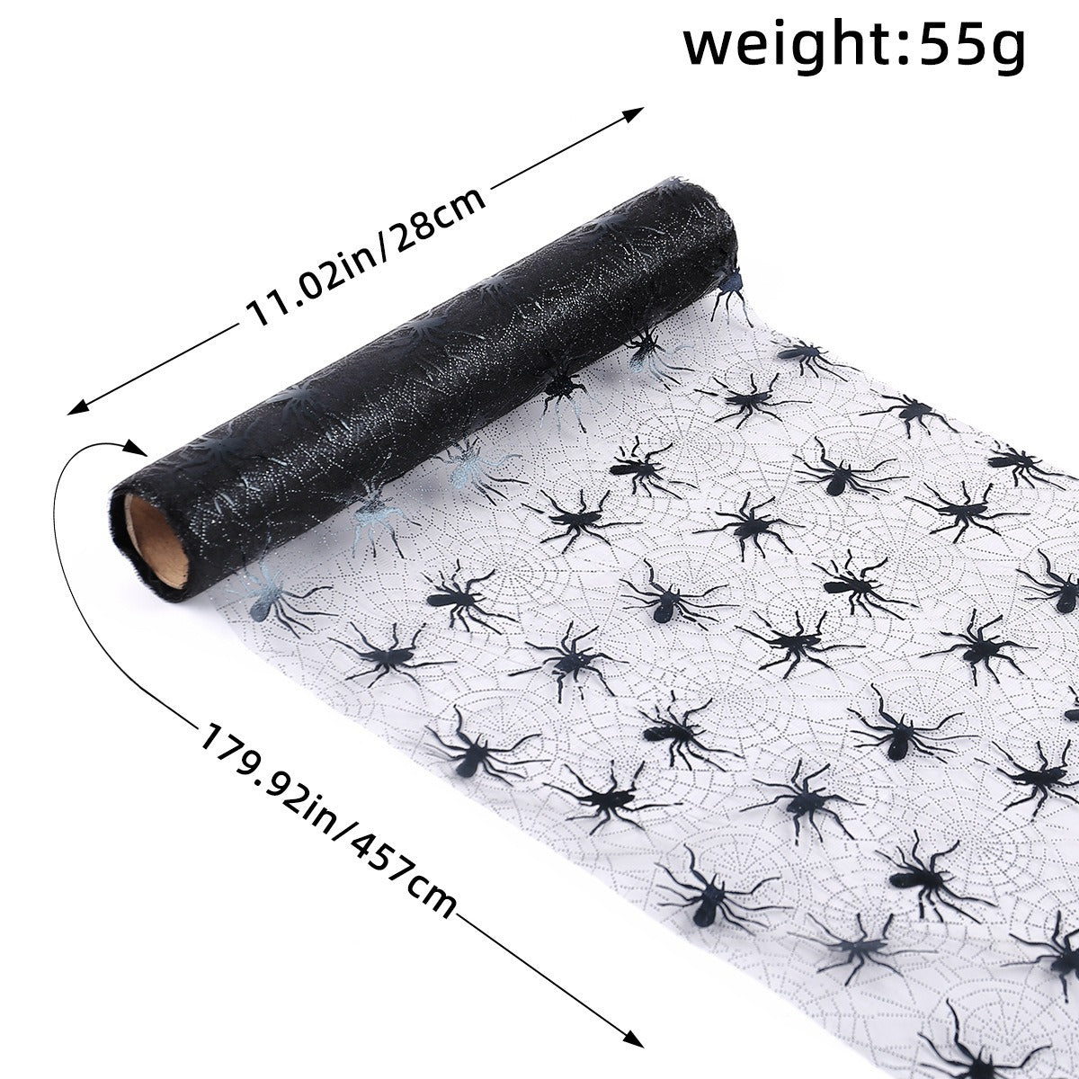 Halloween Bat Spider Web Yarn Roll Meal Mat Ghost Festival Party Table Decoration Mesh Tablecloth Table Banner