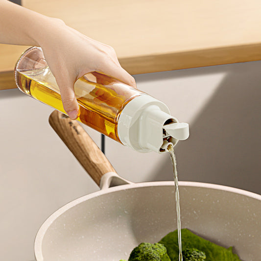 Automatic Open Glass Oil Pot Soy Sauce Vinegar Condiment Bottle