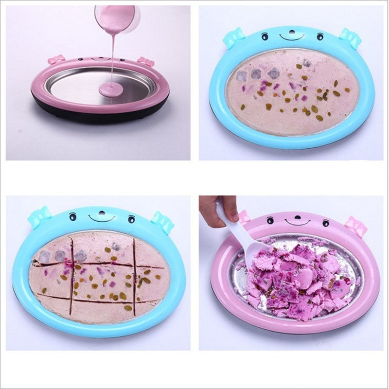 Mini Cartoon Ice Cream Maker Fried Yogurt Machine Summer Cool Ice Make Ice Cream Roll Machine For Kids