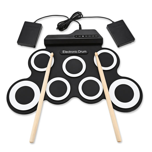 G3002 Portable Silicone 7 Pad Hand Roll Digital Drum Kit