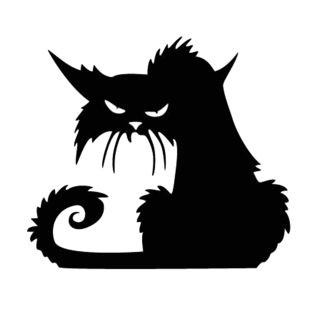 Halloween Scary Spooky Black Cat Wall Glass Sticker Halloween Decoration Decals 13*14.5cm