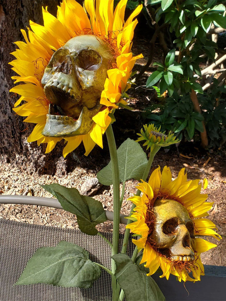 Halloween Decorations Sunflower Skull Garden Simulation Flower Ornament