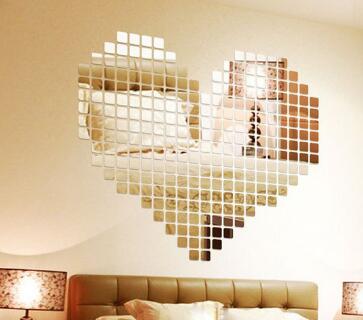 100 Pcs set Acrylic Mirrored Decorative Sticker Wall Art DIY Decoration Mirror Wall Stickers For Kids Rooms Home Decor
