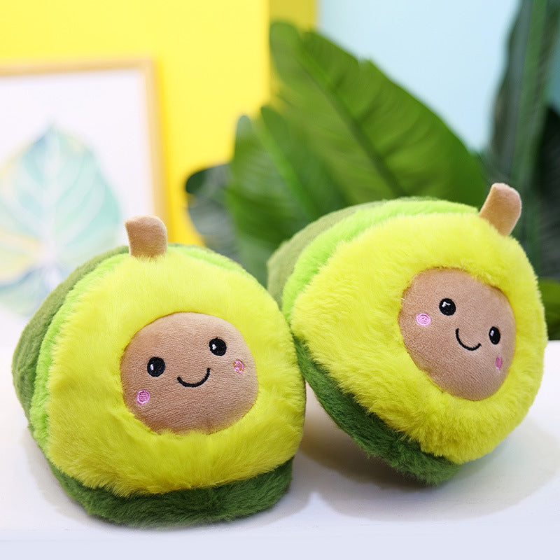 Cartoon Avocado Slippers Indoor Floor Bedroom Lovers Plush Slippers Autumn and Winter Cute Cotton Slippers