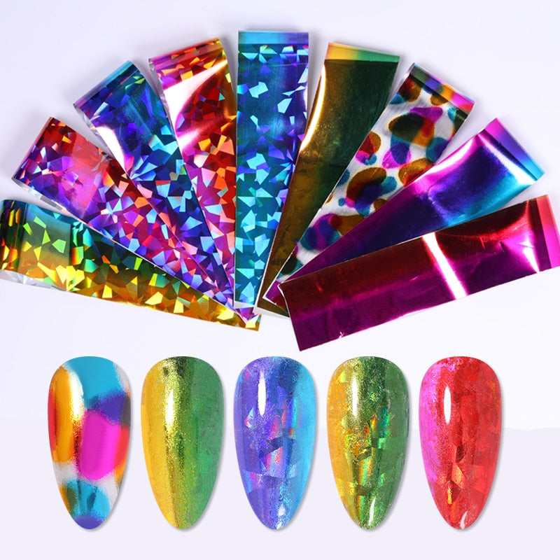 Pink Gold Sliver Nail Foils Sparkly Sky Glitter Marble Nail Art Transfer Stickers Slider Paper Nail Art Manicures Decoration