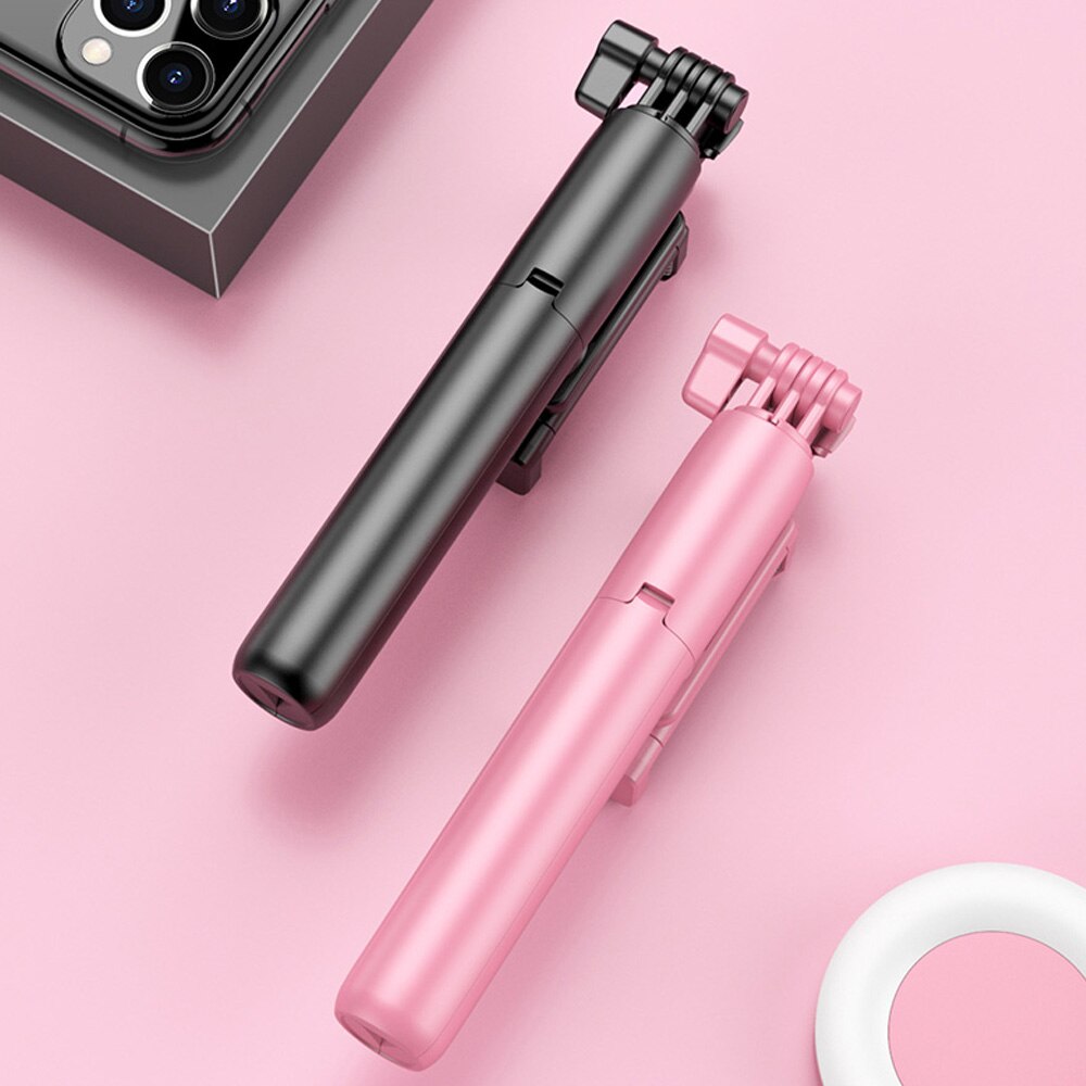 Wireless Bluetooth-compatible Selfie Stick with Led Ring Light Foldable Tripod Monopod For iPhone For Android Live Tripod
