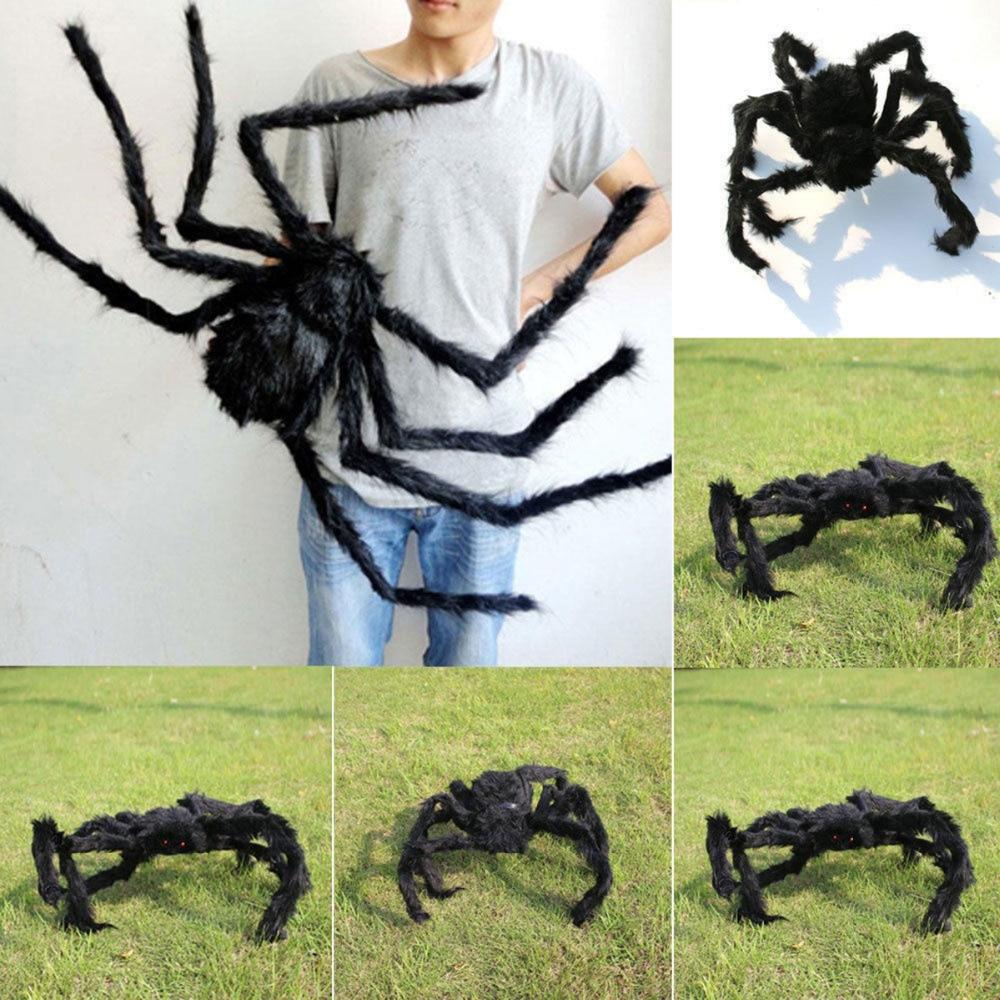 Halloween Horrible Big Black Furry Fake Spider  Halloween Decoration