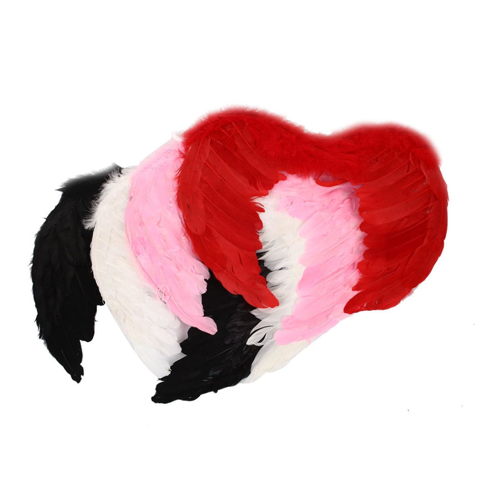 1Pc 4 Color Adult Angel Wings Dress Up Costume Fashion Girls Feather Fairy Pretty Halloween Cosplay Wing Party Supplies