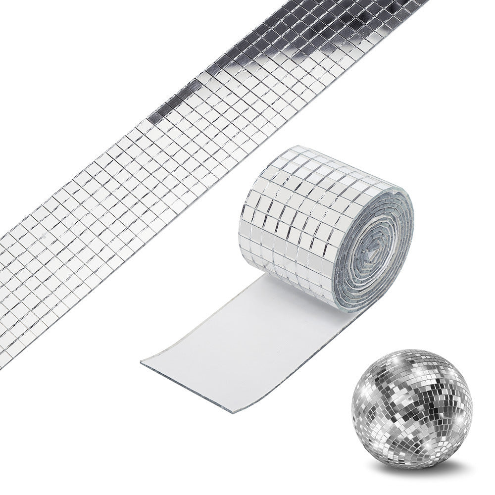 Mosaic Wall Stickers Self-Adhesive Glass Mirror Stickers Interior Decoration Background Wall Stickers KTV Creative Patch
