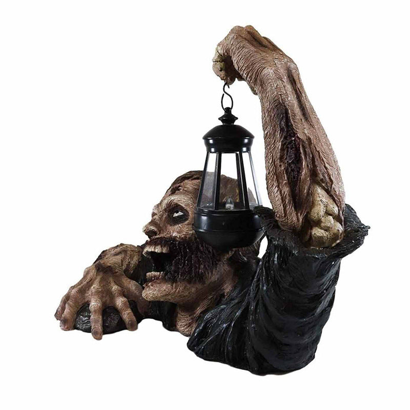 New Halloween Ghost Festival Zombie Lantern Resin Crafts Ornaments Garden Decoration Horror Sculpture