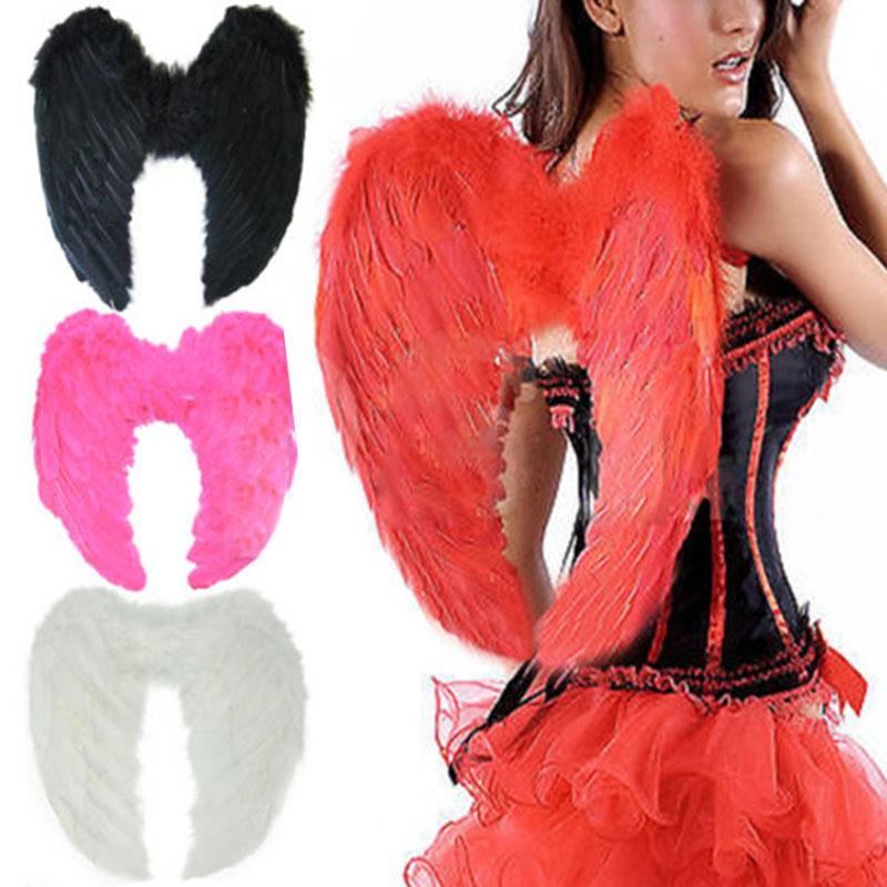 1Pc 4 Color Adult Angel Wings Dress Up Costume Fashion Girls Feather Fairy Pretty Halloween Cosplay Wing Party Supplies