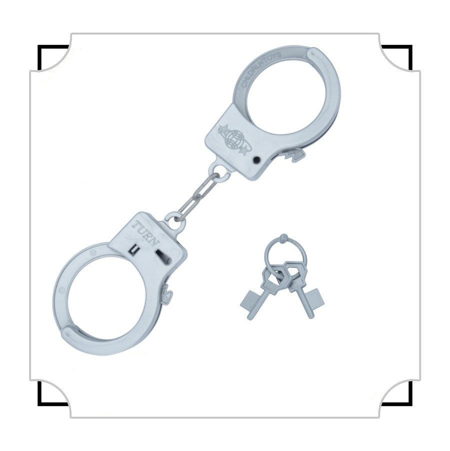 New Large Plastic Adult Handcuffs Children Handcuffs Toys Double Lock Creative Trick Halloween Props