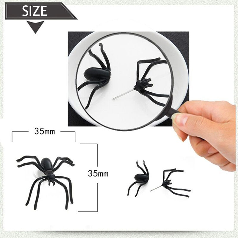 Halloween Decoration 1Piece 3D Creepy Black Spider Ear Stud Earrings for Haloween Party DIY Decoration Home Decor