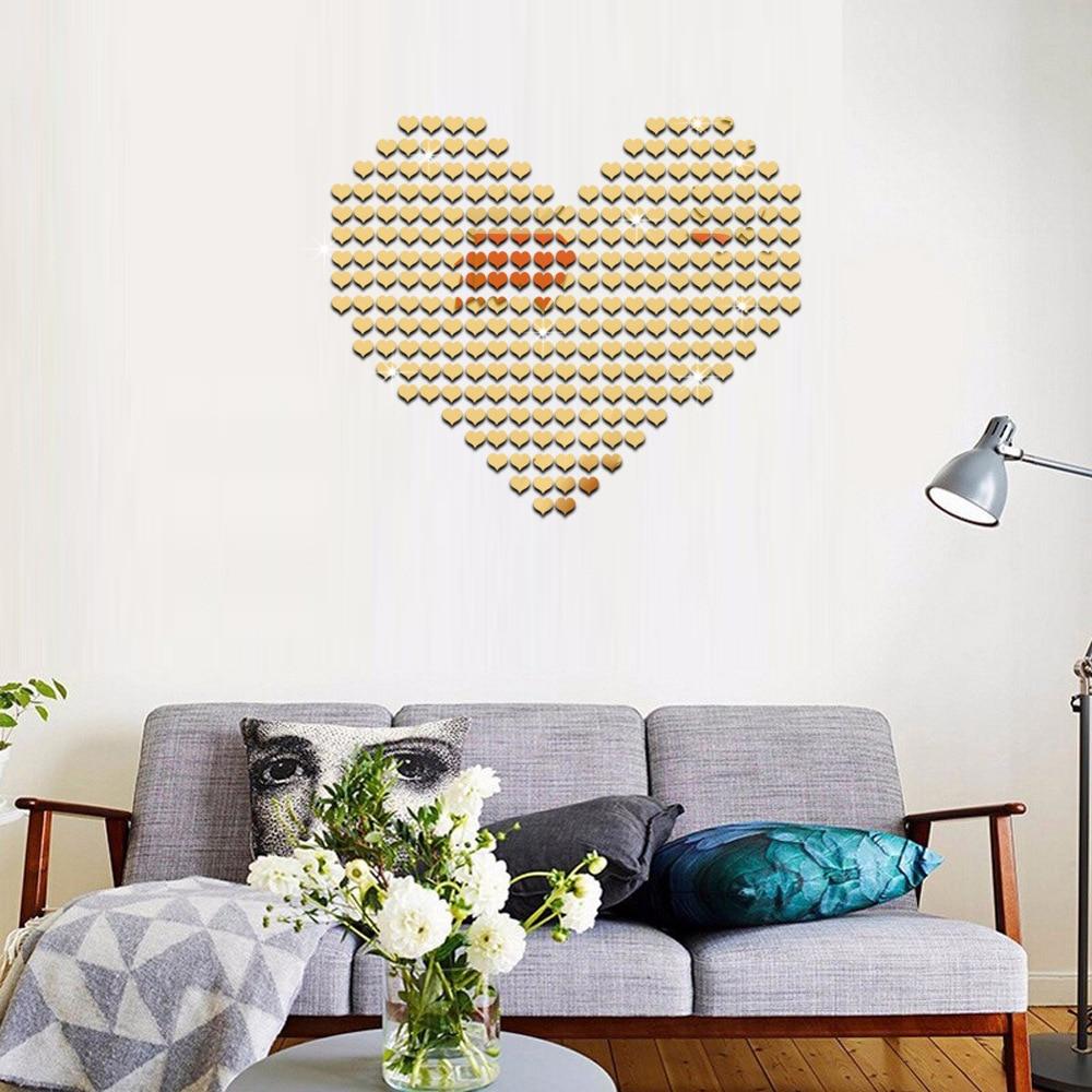 100 Pcs set Acrylic Mirrored Decorative Sticker Wall Art DIY Decoration Mirror Wall Stickers For Kids Rooms Home Decor
