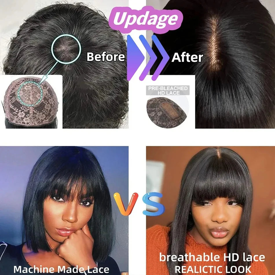 Short Bob Human Hair Lace Wig