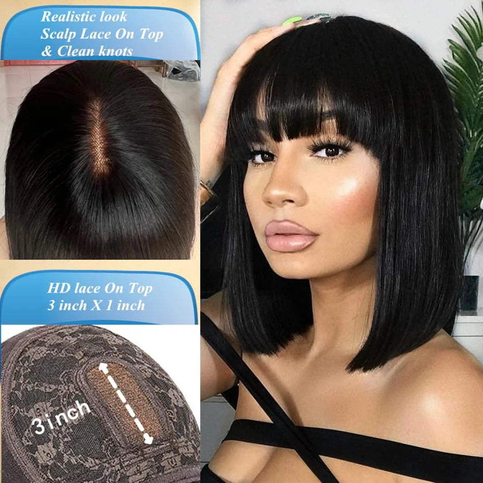 Short Bob Human Hair Lace Wig