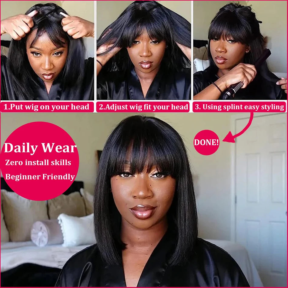Short Bob Human Hair Lace Wig